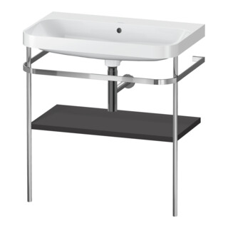 Duravit Meuble lavabo Happy D.2 Plus 77,5x49 cm, sans trou, graphite mat, avec console