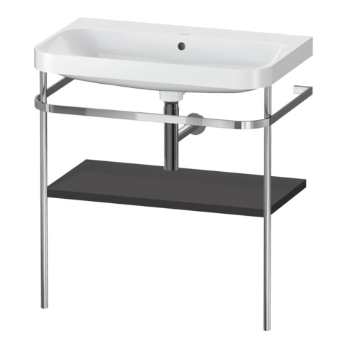 Duravit Meuble lavabo Happy D.2 Plus 77,5x49 cm, sans trou, graphite mat, avec console
