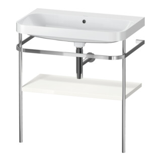 Duravit Meuble lavabo Happy D.2 Plus 77,5x49 cm, sans trou robinet, blanc brillant, avec console