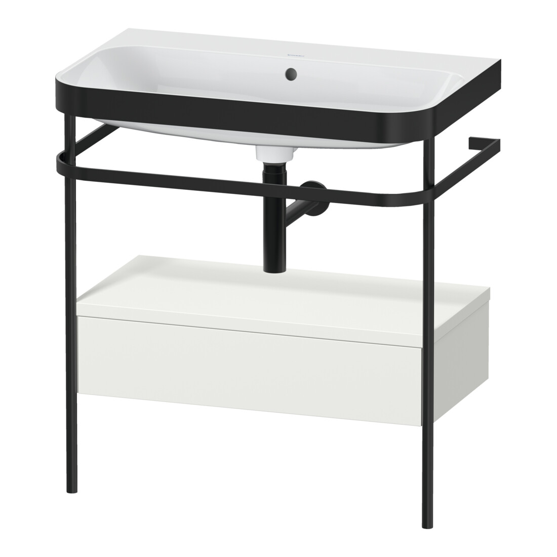 Duravit Meuble lavabo Happy D.2 Plus 77,5x49cm, sans trop-plein, 1 tiroir, avec console