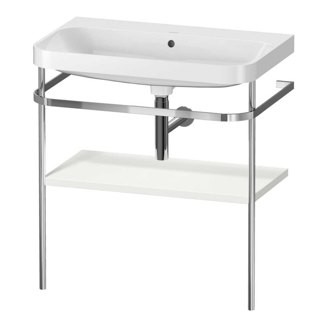 Duravit Meuble lavabo Happy D.2 Plus 77,5x49cm, sans trop-plein, blanc mat, avec console