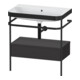 Duravit Meuble lavabo Happy D.2 Plus 77,5x49cm, sans trop-plein, gris mat, avec console, 1 tiroir-1