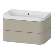 Duravit Meuble lavabo Happy D.2 Plus 77,5x49cm, sans trop-plein, Tau satiné, 2 tiroirs