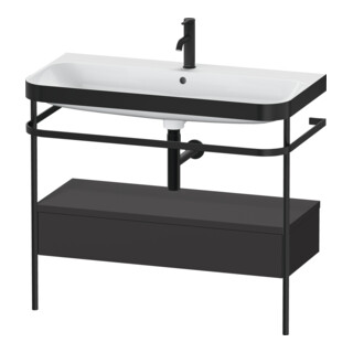 Duravit Meuble lavabo Happy D.2 Plus 97,5x49 cm, 1 robinet, gris, avec console, 1 tiroir