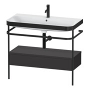 Duravit Meuble lavabo Happy D.2 Plus 97,5x49 cm, 1 robinet, gris, avec console, 1 tiroir
