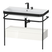 Duravit Meuble lavabo Happy D.2 Plus 97,5x49 cm, 2 robinetteries, blanc, avec console, 1 tiroir