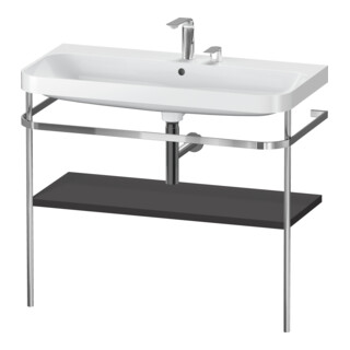 Duravit Meuble lavabo Happy D.2 Plus 97,5x49 cm, 2 Tiroirs, graphite mat, avec console