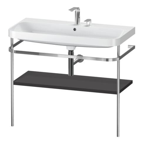 Duravit Meuble lavabo Happy D.2 Plus 97,5x49 cm, 2 Tiroirs, graphite mat, avec console