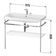 Duravit Meuble lavabo Happy D.2 Plus 97,5x49 cm, 2 Tiroirs, graphite mat, avec console-3