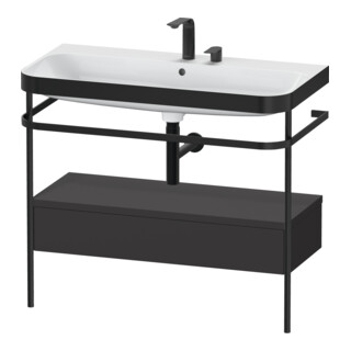 Duravit Meuble lavabo Happy D.2 Plus 97,5x49 cm, 2 tiroirs, gris, avec console, 1 tiroir