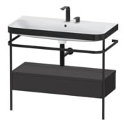 Duravit Meuble lavabo Happy D.2 Plus 97,5x49 cm, 2 tiroirs, gris, avec console, 1 tiroir