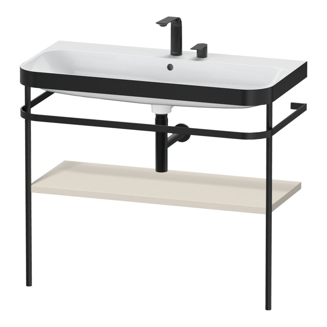 Duravit Meuble lavabo Happy D.2 Plus 97,5x49 cm, 2 trous, taupe mat, avec console