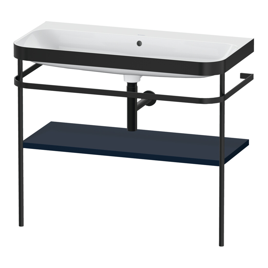 Duravit Meuble lavabo Happy D.2 Plus 97,5x49 cm, sans trop-plein, bleu mat, avec console
