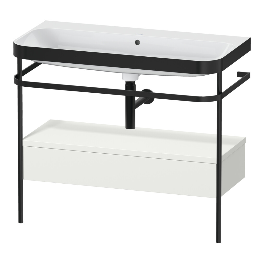 Duravit Meuble lavabo Happy D.2 Plus 97,5x49cm, sans trou, avec console, 1 tiroir