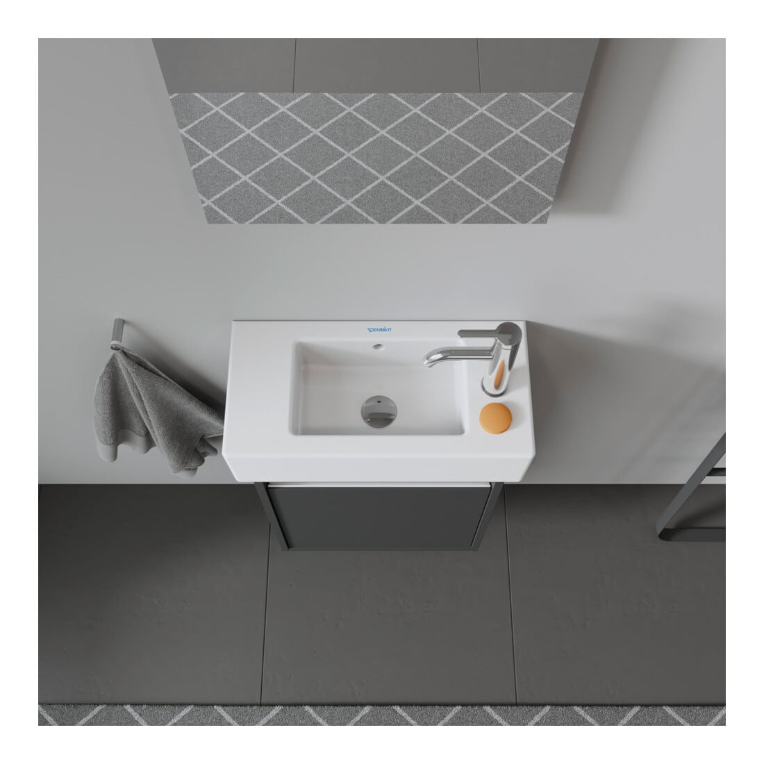 Duravit Meuble lavabo main Vero 50x25 cm, avec trop-plein, HLP, HLP droite, blanc