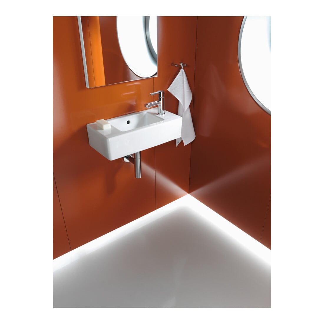 Duravit Meuble lavabo main Vero 50x25 cm, avec trop-plein, HLP, HLP droite, blanc
