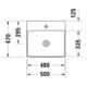 Duravit Meuble lavabo sablé DuraSquare 50x47 cm, sans trop-plein, avec trop-plein, sans trou de robinet, blanc-4