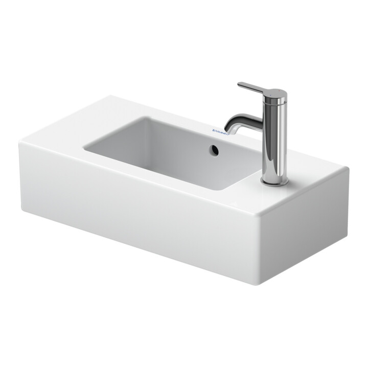 Duravit Meuble lavabo Vero 50x25 cm, avec trop-plein, 2 trous prévus, blanc