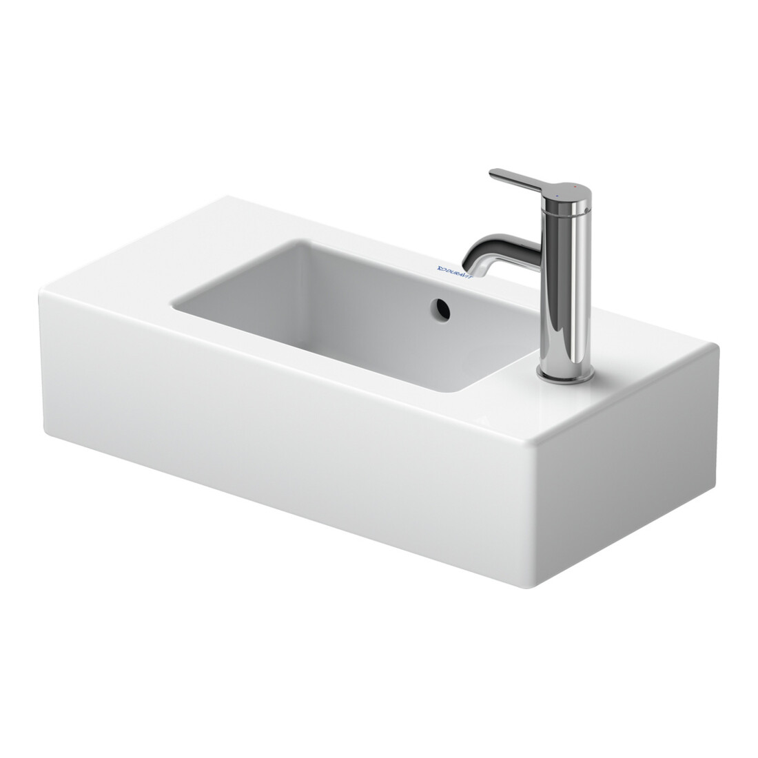 Duravit Meuble lavabo Vero 50x25 cm, avec trop-plein, 2 trous prévus, blanc