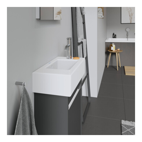 Duravit Meuble lavabo Vero 50x25 cm, avec trop-plein, 2 trous prévus, blanc