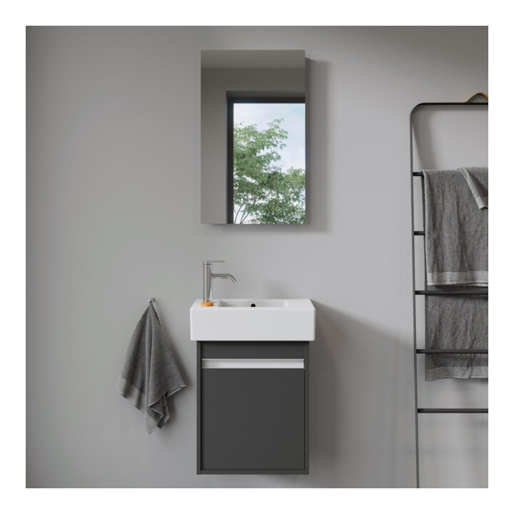 Duravit Meuble lavabo Vero 50x25 cm, avec trop-plein, 2 trous prévus, blanc