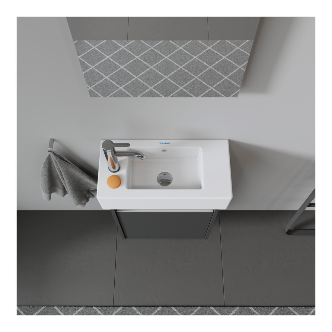 Duravit Meuble lavabo Vero 50x25 cm, avec trop-plein, 2 trous prévus, blanc