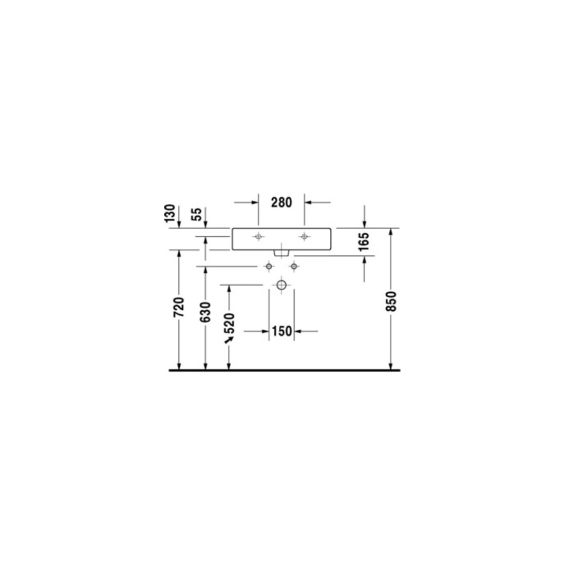 Duravit Meuble lavabo Vero 60x47 cm, blanc, avec trop-plein et perçage robinet