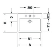 Duravit Meuble lavabo Vero 60x47 cm, blanc, avec trop-plein et perçage robinet-4