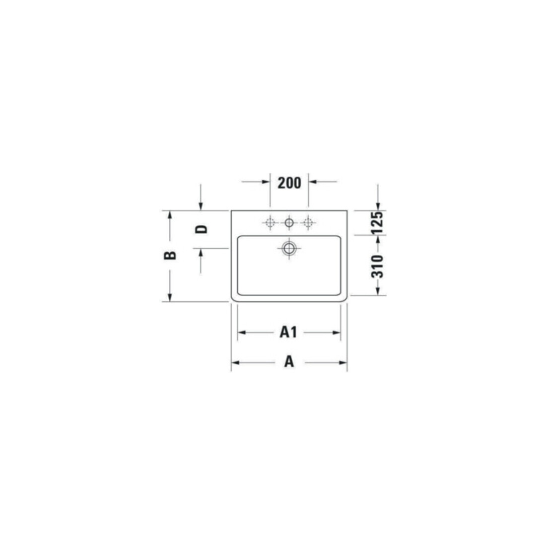 Duravit Meuble lavabo Vero 60x47 cm, blanc, avec trop-plein et perçage robinet