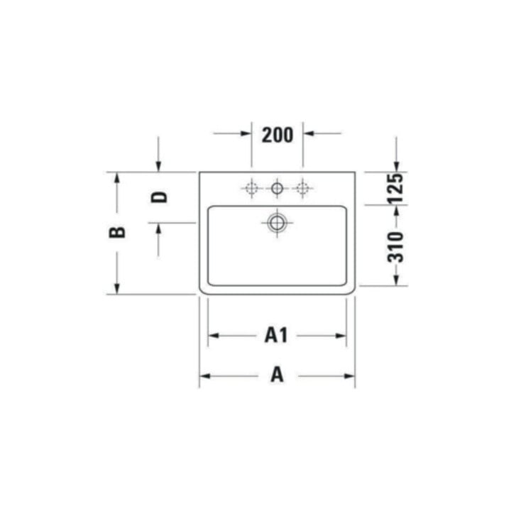 Duravit Meuble lavabo Vero 60x47 cm, blanc, avec trop-plein et perçage robinet
