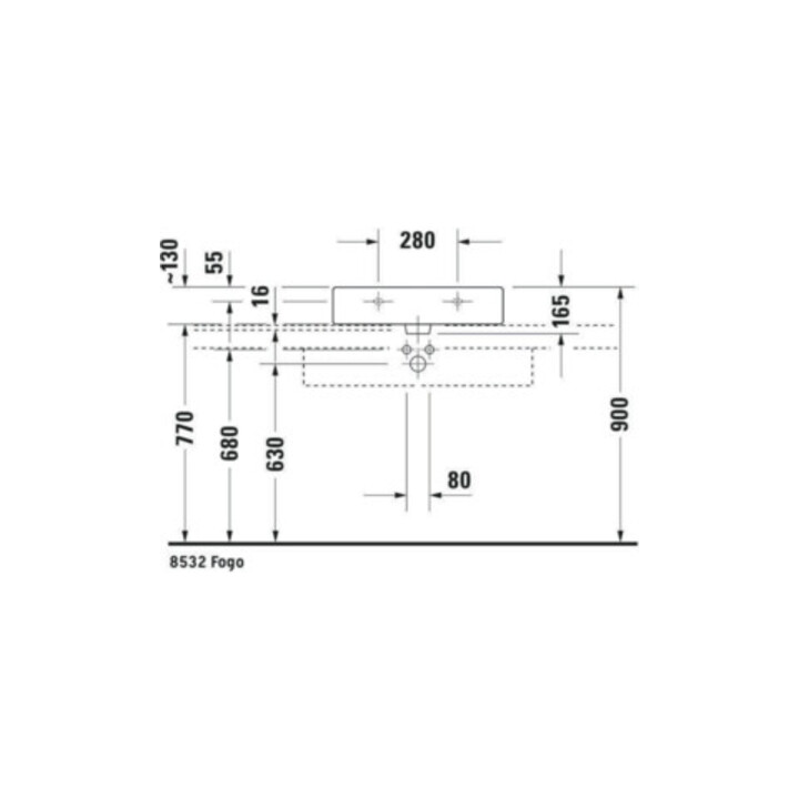 Duravit Meuble lavabo Vero 60x47 cm, blanc, avec trop-plein et perçage robinet