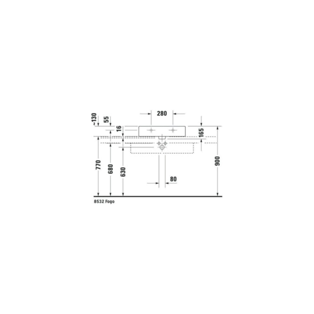 Duravit Meuble lavabo Vero 60x47 cm, blanc, avec trop-plein et perçage robinet