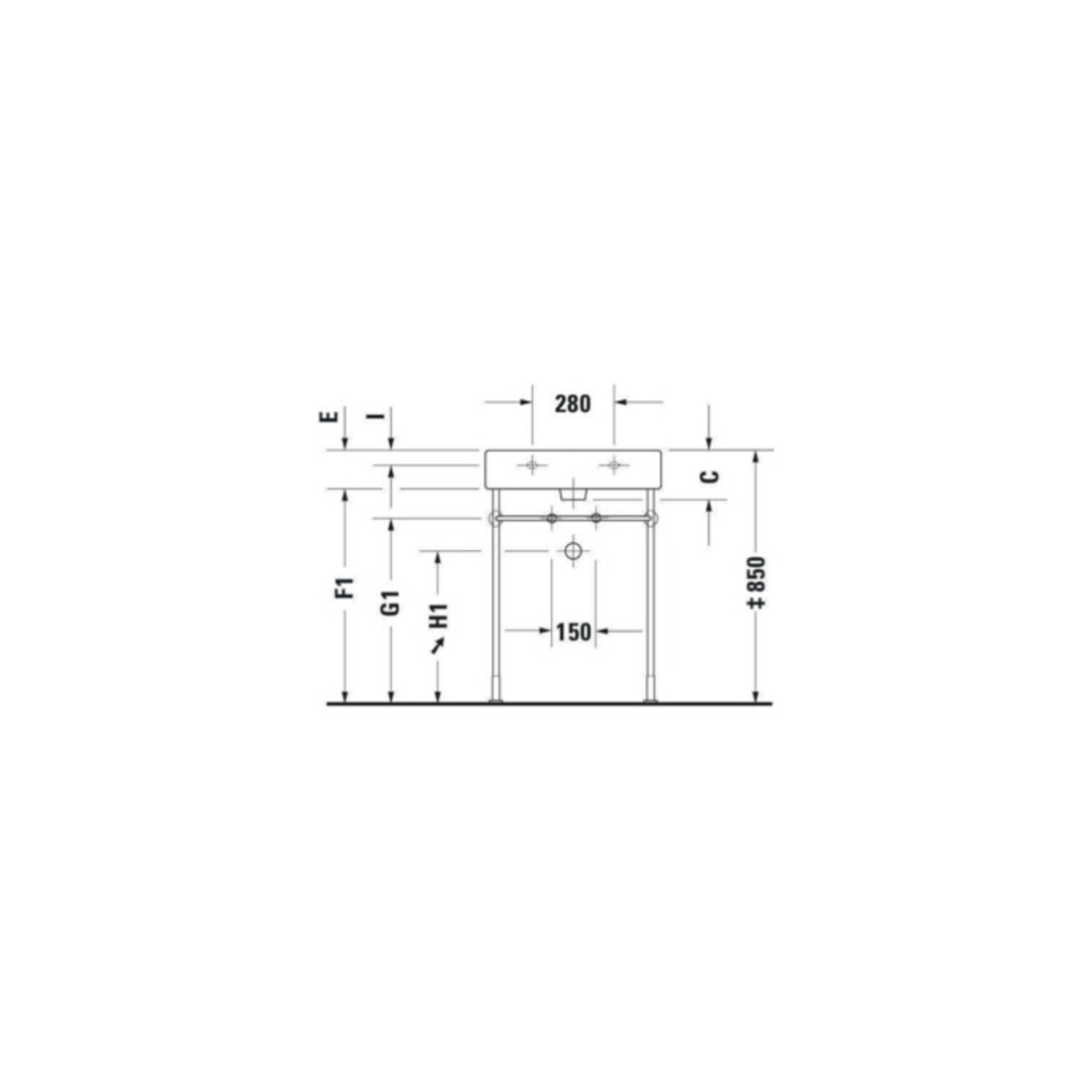Duravit Meuble lavabo Vero 60x47 cm, blanc, avec trop-plein et perçage robinet