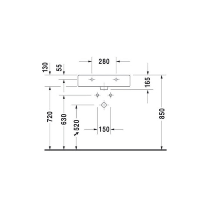 Duravit Meuble lavabo Vero 60x47 cm, blanc, avec trop-plein et perçage robinet