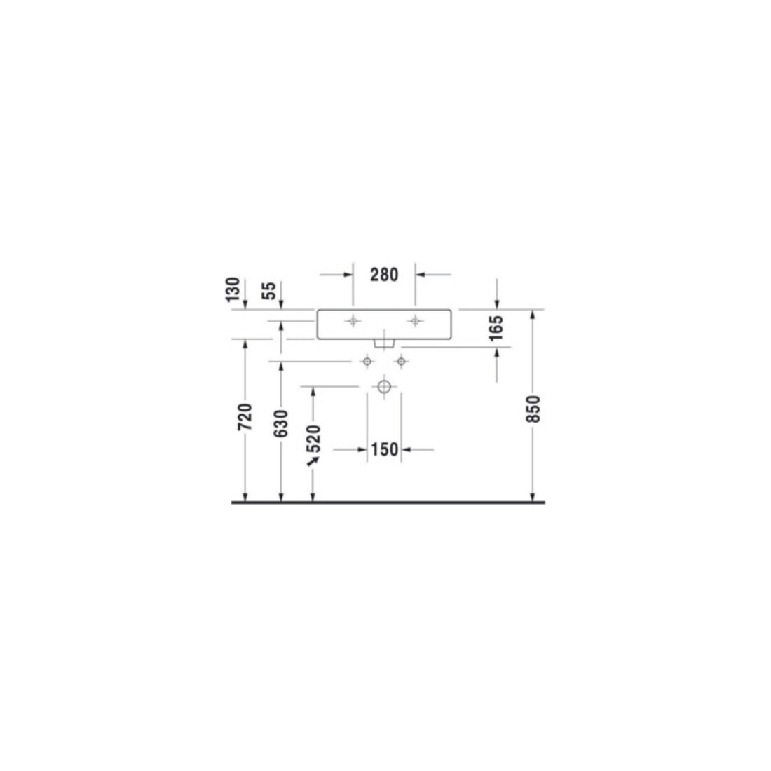Duravit Meuble lavabo Vero 60x47 cm, blanc, avec trop-plein et perçage robinet