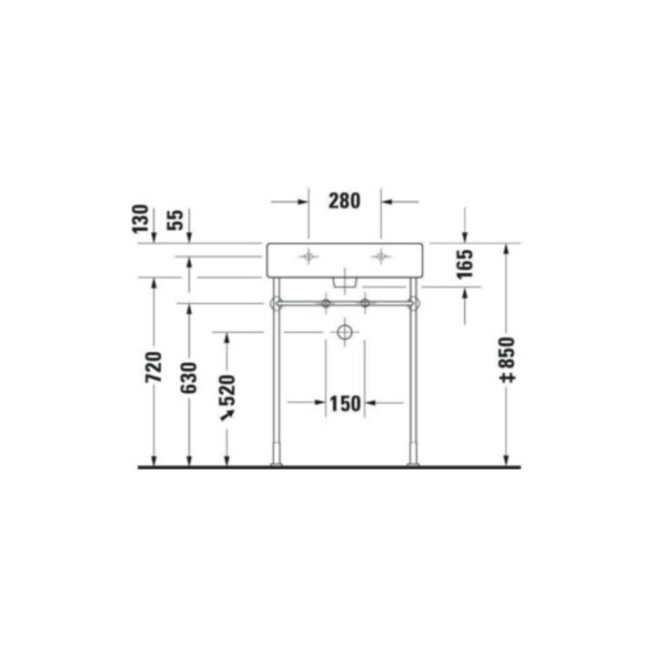 Duravit Meuble lavabo Vero 60x47 cm, blanc, avec trop-plein et perçage robinet