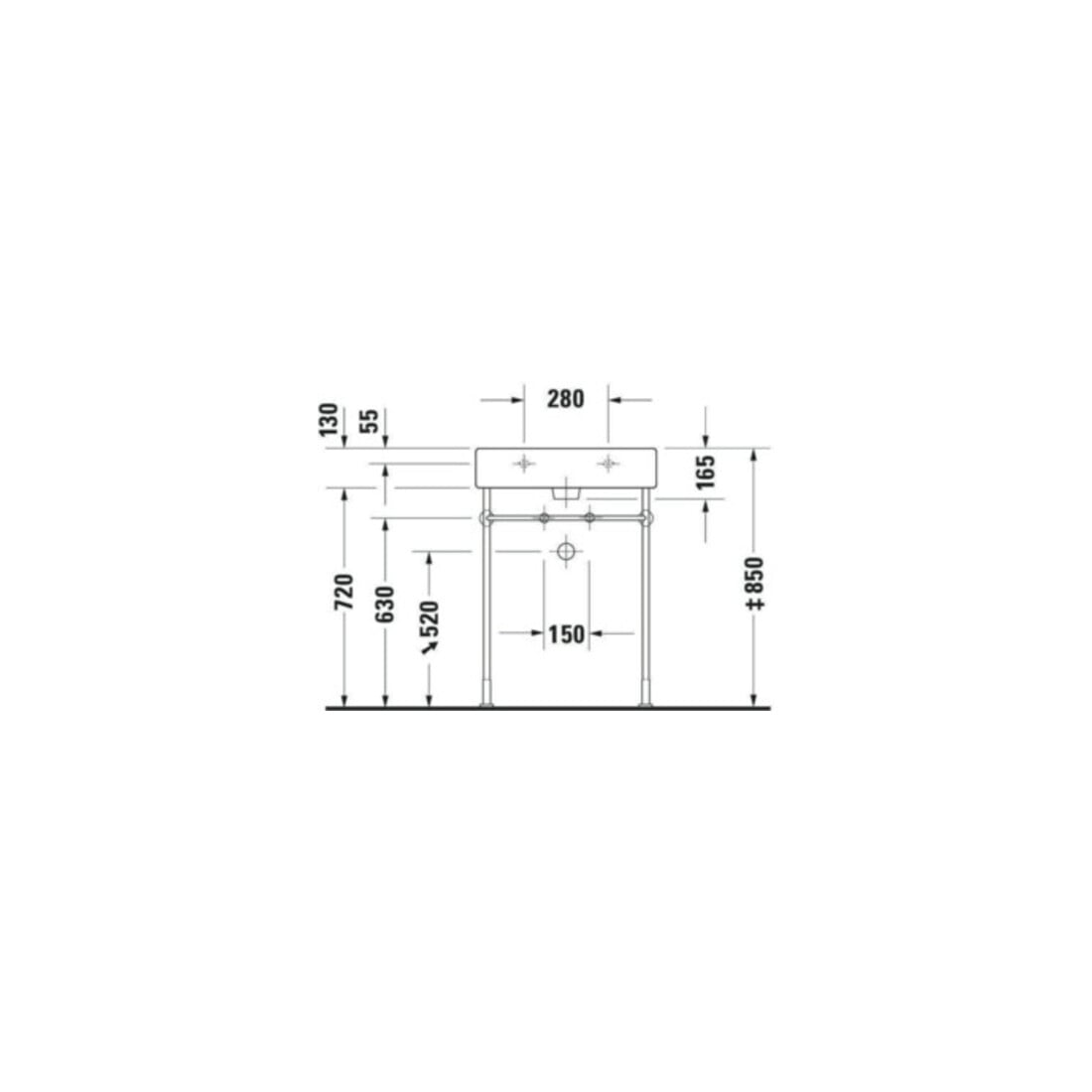 Duravit Meuble lavabo Vero 60x47 cm, blanc, avec trop-plein et perçage robinet