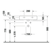 Duravit Meuble lavabo Vero 60x47 cm, blanc, avec trop-plein et perçage robinet-5
