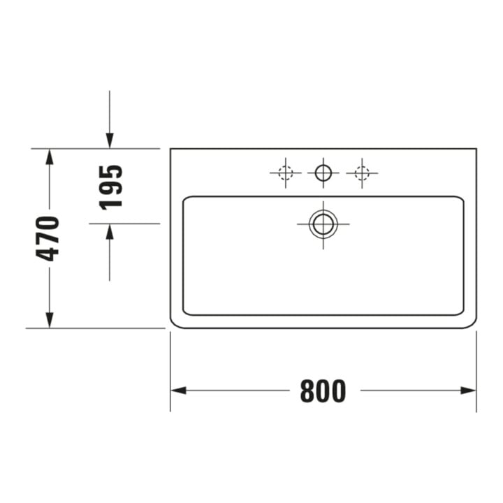 Duravit Meuble lavabo Vero 80x47 cm, blanc, fermé, avec trou robinet, trop-plein, trou bonde