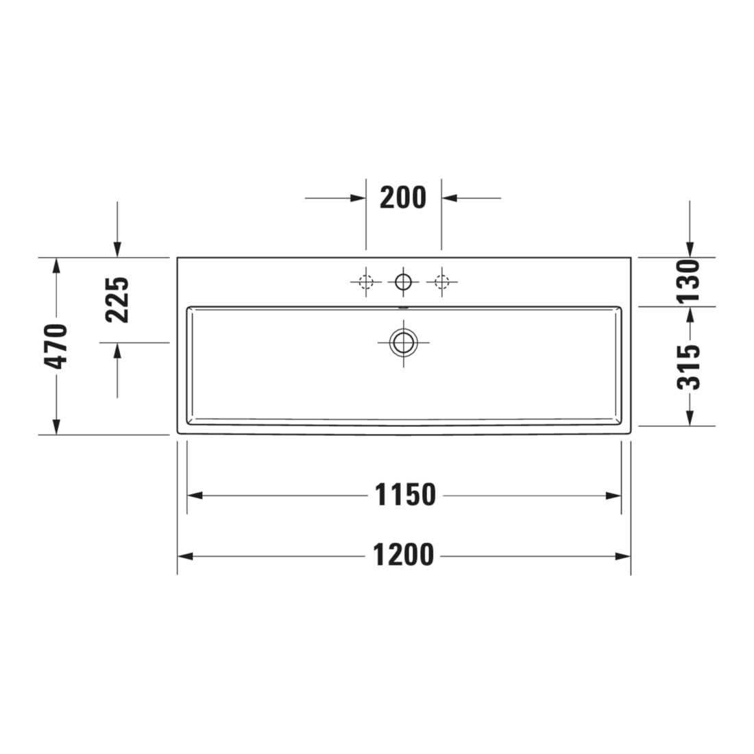 Duravit Meuble lavabo Vero Air 120x47 cm, blanc, m HL, ÜL, plan vasque avec trou robinet