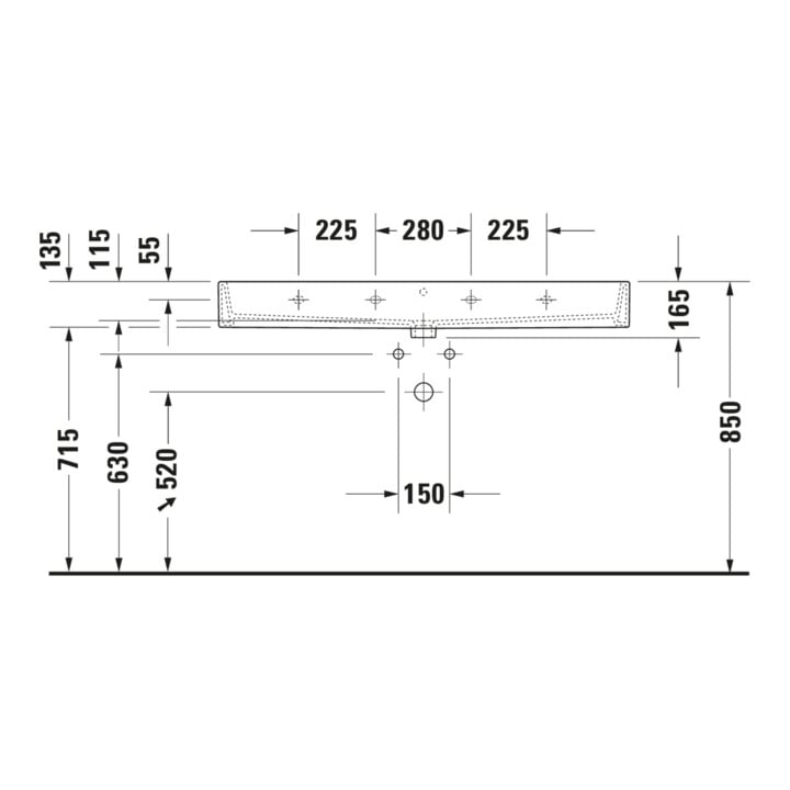 Duravit Meuble lavabo Vero Air 120x47 cm, blanc, m HL, ÜL, plan vasque avec trou robinet