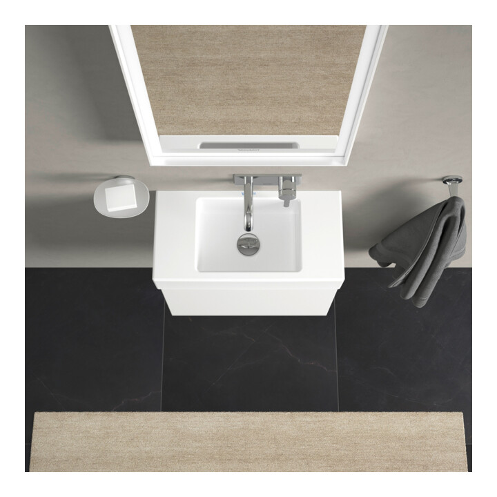 Duravit Meuble lavabo Vero Air 50x25 cm, sans trop-plein, avec SBL, sans perçage robinet, blanc