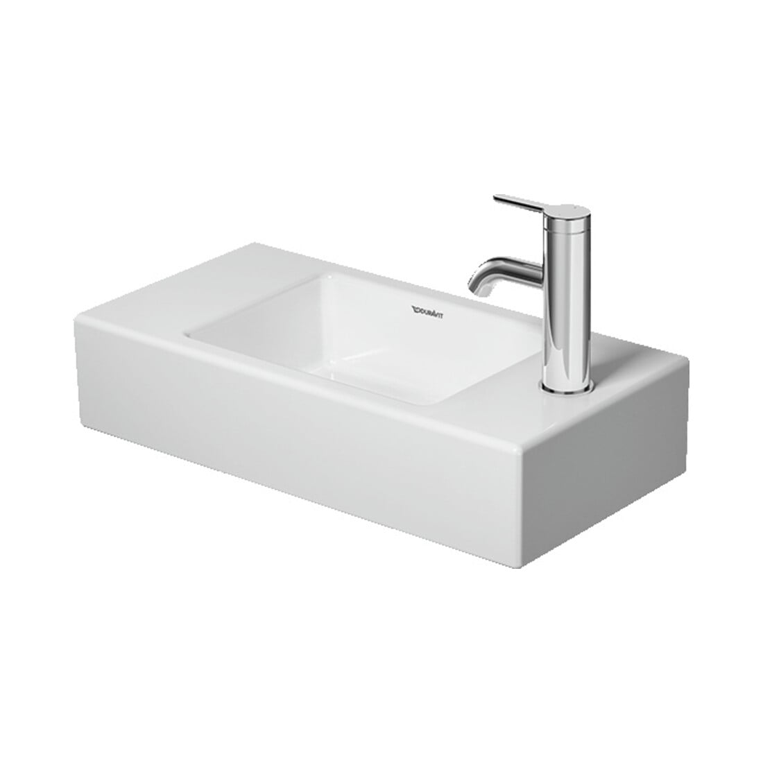 Duravit Meuble-lavabo Vero Air 50x25 cm, sans trop-plein, avec vidage, vidage à gauche, blanc