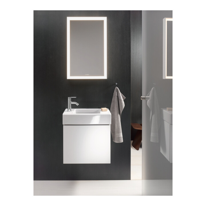 Duravit Meuble-lavabo Vero Air 50x25 cm, sans trop-plein, avec vidage, vidage à gauche, blanc