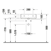 Duravit Meuble lavabo Vero Air 50x47 cm, blanc, sans trop-plein, avec trou robinet, plan robinetière-2