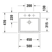 Duravit Meuble lavabo Vero Air 50x47 cm, blanc, sans trop-plein, sans trou robinet, avec plan de robinetterie-4