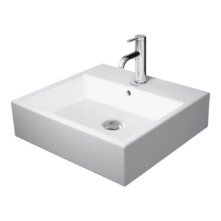 Duravit Meuble lavabo Vero Air 50x47cm, blanc, sans trou robinet, avec tablette trou robinet