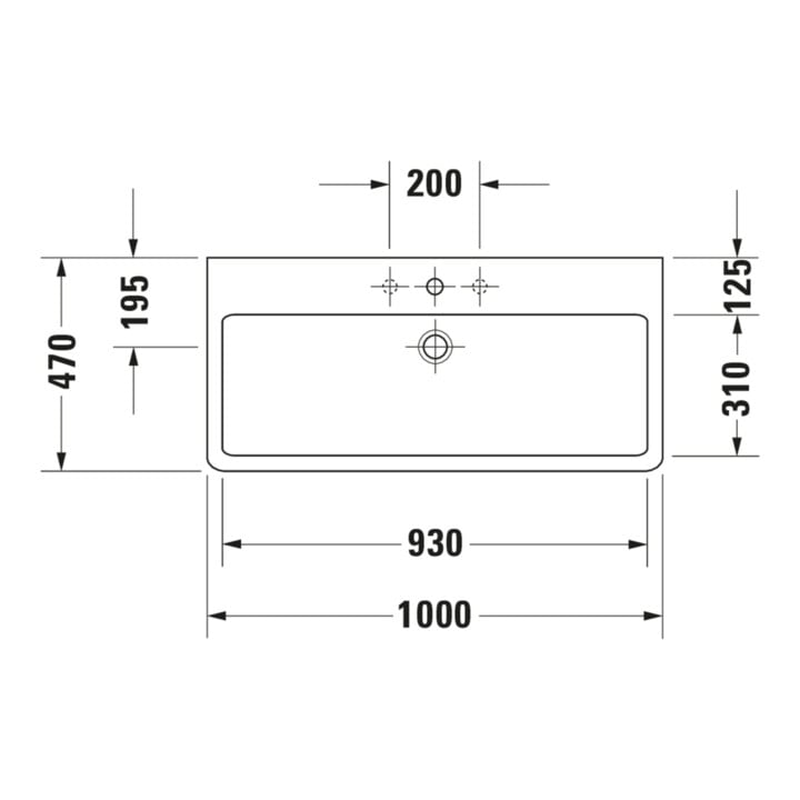Duravit Meuble lavabo Vero avec trou robinet, 100x47 cm, blanc