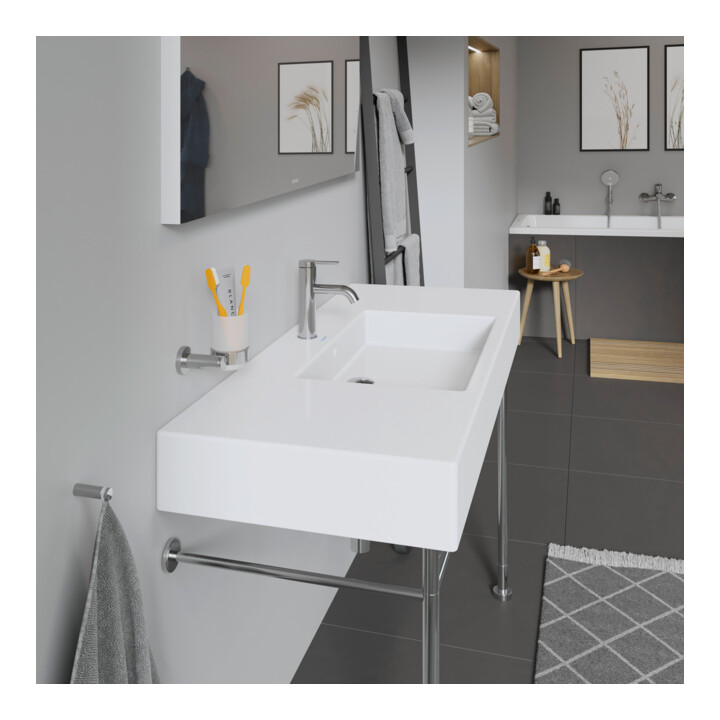 Duravit Meuble lavabo Vero m HL, sur plan, trou robinet, 125x49 cm, blanc