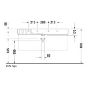Duravit Meuble lavabo Vero m HL, sur plan, trou robinet, 125x49 cm, blanc-4